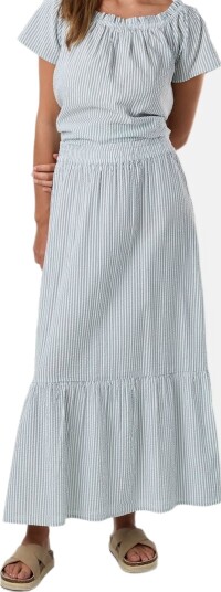 Seaside Marina Seersucker Long Skirt W