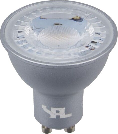 Spl GU10 5W LED pære 470lm 40° dimbar sølv 3000K Dimbar : Dimbar Kulør : Varm Spl GU10 5W LED pære 470lm 40° dimbar sølv 3000K Dimbar : Dimbar Kulør : Varm