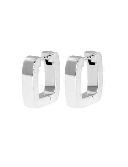 IX STUDIOS Ix Bold Square Hoops Silver |Silver |One Size IX STUDIOS Ix Bold Square Hoops Silver |Silver |One Size