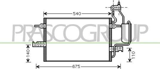 Kondensator, klimaanlegg PRASCO OP350C002