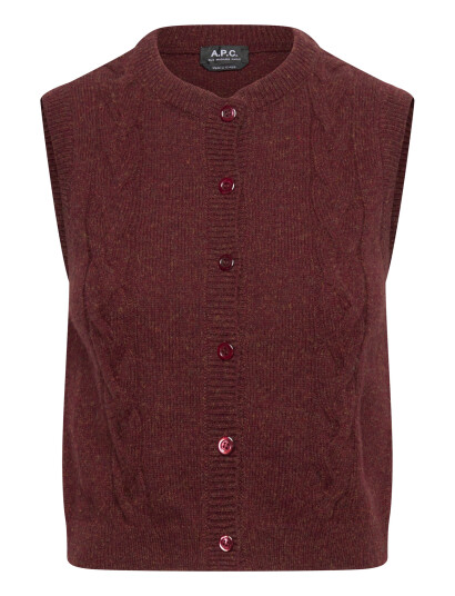 A.P.C. Alyson Vest Burgundy M A.P.C. Alyson Vest Burgundy M
