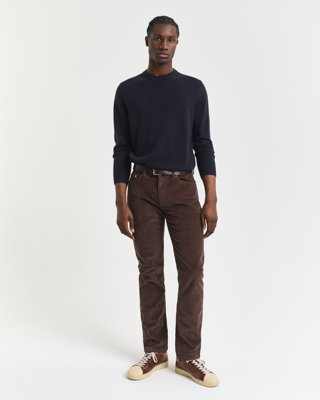 Gant Regular fit kordfløyelsjeans RICH BROWN 3134