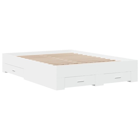  Sengeramme med skuffer hvit 120x200 cm konstruert tre 3280391
