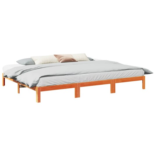 Familiesengeramme uten madrass voksbrun 240x200 cm heltre furu 8721158648327