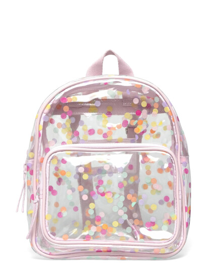 Transparent Confetti Backpack Pink Mango LT-PASTEL PINK ONE SIZE