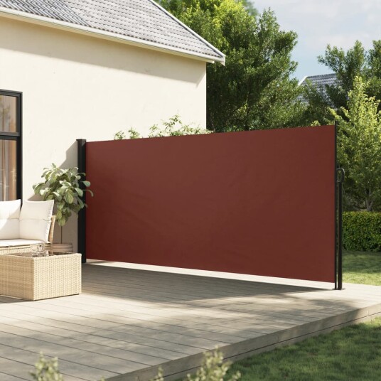 Uttrekkbar sidemarkise brun 160x600 cm 4004524 Uttrekkbar sidemarkise brun 160x600 cm 4004524