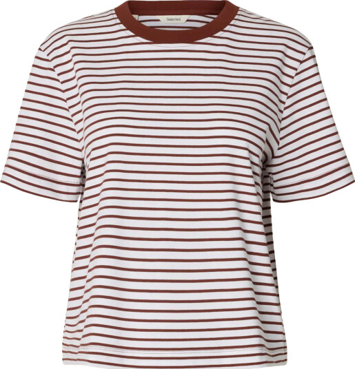 Selected Femme Essential Short Sleeve Striped Boxy Tee Striper M