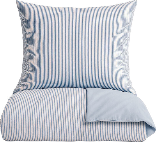 Omhu Økologisk Sengesæt Mini Strib Blue 140X200CM 60X63CM