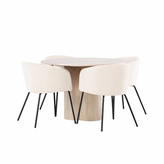 Venture Home Spisegruppe Venture Home Olivia med 4 Berit Fløyel Stoler GR22872