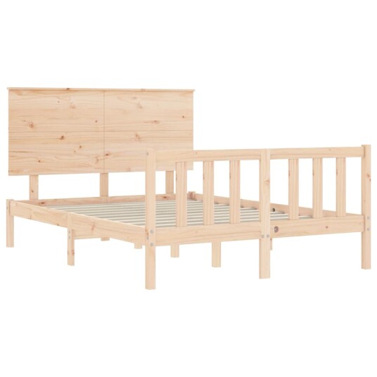 vidaXL Sengeramme med hodegavl 140x190 cm heltre 8720845985516