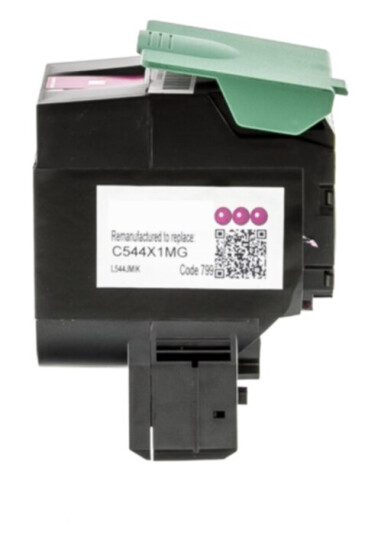 C544X1MG, Tonerkassett, erstatter Lexmark C544X1MG, magenta, 4.000 sider, inkClub