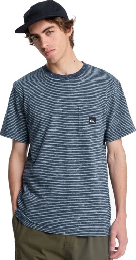 Quiksilver Lopaz Striped Ss Pocket   Navy   XXL