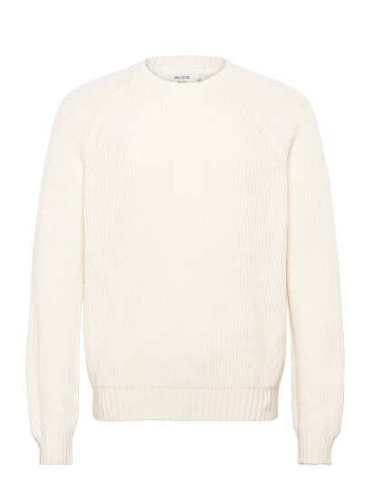 Hollister Long Sleeve Boxy Wash Crew - Cream - XXL