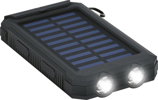 SiGN Powerbank med solceller, 8000mAh Svart SiGN Powerbank med solceller, 8000mAh Svart