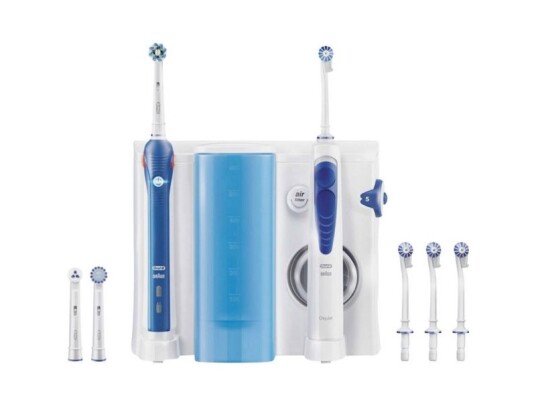 Oral B Pro 2000 + Oxyjet 80311065 Elektrisk Tandbørste Munddusch Hvid Mørkeblå