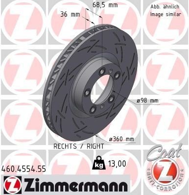 Bremseskive ZIMMERMANN 460.4554.55