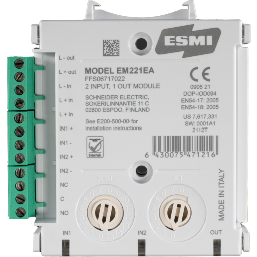 Schneider Electric Esmi - Sentral Enhet? Tilbehør - Overvåkning/Kontroll Enhet? Em221ea Sis?Lt?? Kort Isolator Slc - Ffs06717022