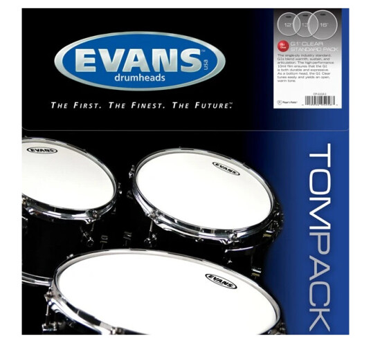 Evans G1 Clear Tompack Standard Etp-G1clr-S