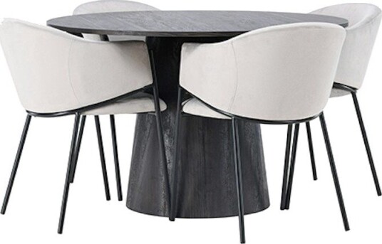 Spisegruppe Venture Home Lanzo Ø120 cm med 4 stk Evelina Stoler