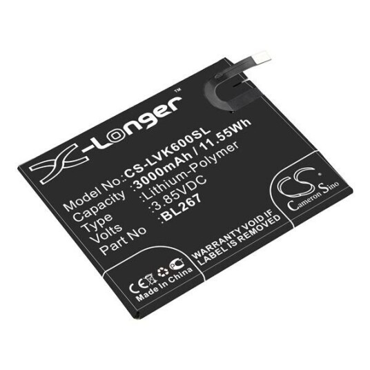 Lenovo Batteri (3000 mAh 3.85 V, Sort) passende til Lenovo Vibe K6 Lenovo Batteri (3000 mAh 3.85 V, Sort) passende til Lenovo Vibe K6