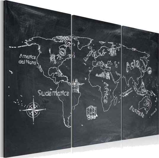 Bilde Geografitime Italiensk Språk Triptyk 60x40 Artgeist sp. z o. o.