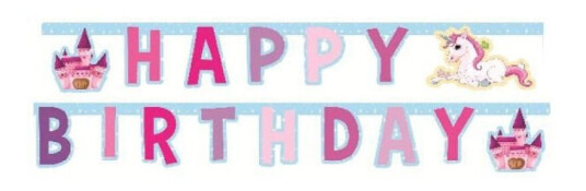 Globos Europe Girlander Happy Birthday Unicorn