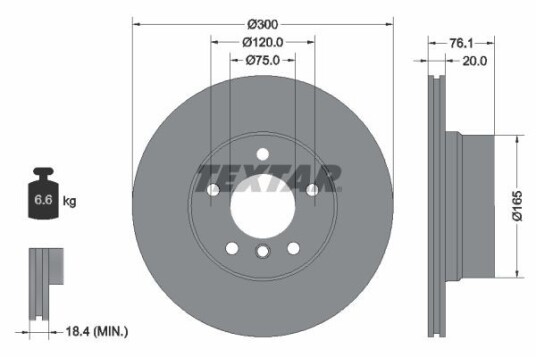 Bremseskive TEXTAR 92199503 Bremseskive TEXTAR 92199503