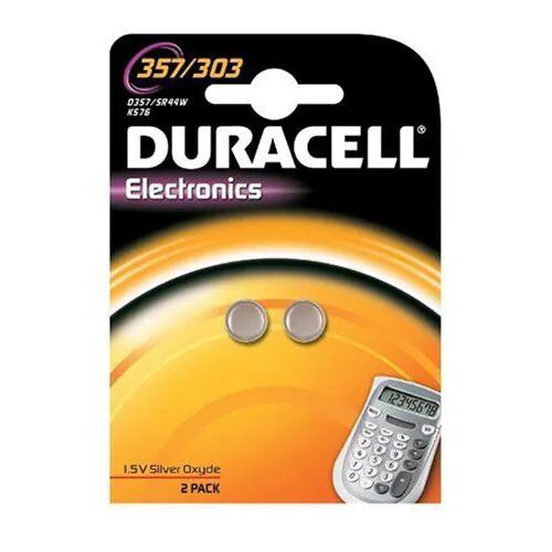 Duracell 357/303 Sølvoksid Klokkebatteri 2-pakk SR44 1.5V