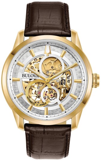 Bulova Herreklokke 97A138 Classic Hvit/Lær Ø43 mm
