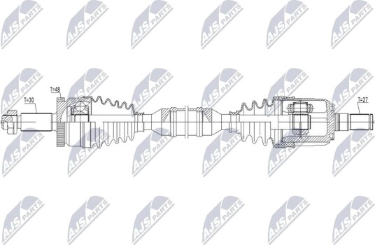 NTY NPW HY 687 Drivaksel