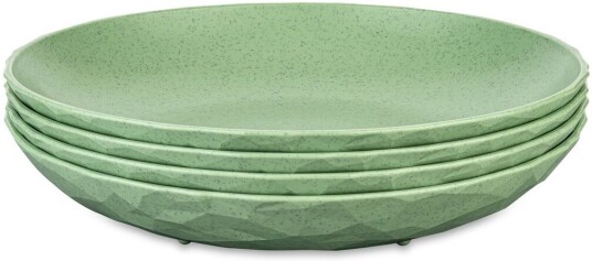 Koziol Club dyp tallerken Ø22 cm 4 pakning biocirk termoplast Nature leaf green