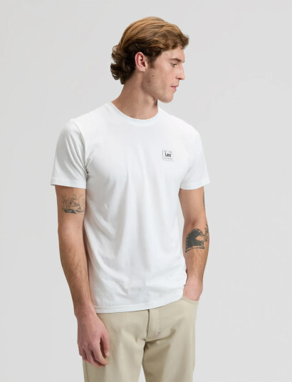Lee Jeans Woven Label Tee   White   M x 00