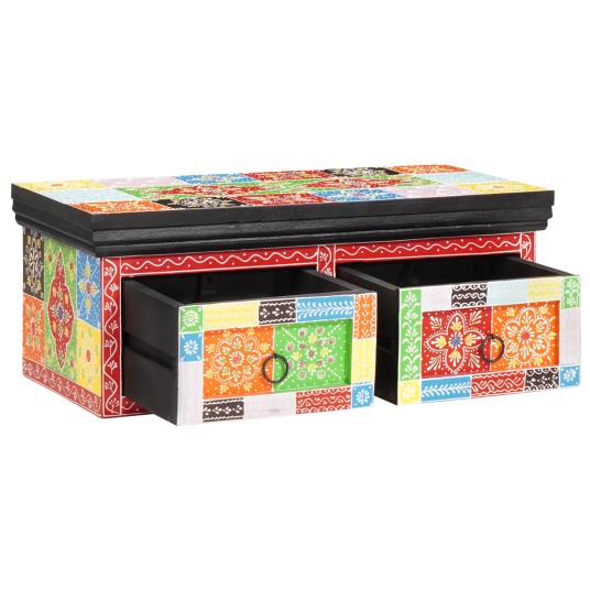 TV skap med skuff Flerfarget 60 x 30 x 24 cm Massivt mangotre