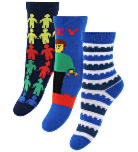 LEGO kidswear Lwagan 700   3 Pack Socks   Blue   26 27