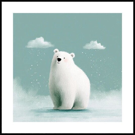 Treechild Happy polar bear Plakat Plakat / 70x70cm