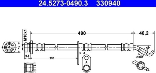 ATE 24.5273 0490.3 Bremseslange