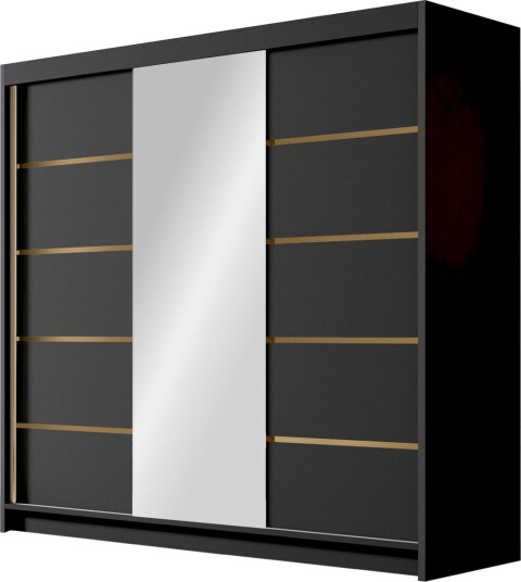 Dianna Garderobe med Speil 200x215 cm - Svart