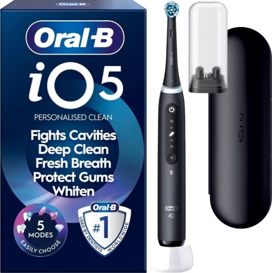 Oral-B iO 5 Elektrisk Tannbørste med Timer og Trykksensor - Matt Svart Oral-B iO 5 Elektrisk Tannbørste med Timer og Trykksensor - Matt Svart