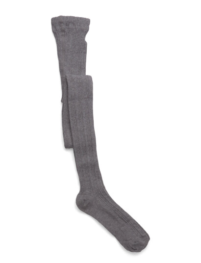 Geggamoja Cable Knitted Stockings Grey Melange Grey 146 152