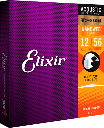 Elixir Phosphor Bronze Ak.Gitar 6str. 012-056 Light-Med 16077 Elixir Phosphor Bronze Ak.Gitar 6str. 012-056 Light-Med 16077