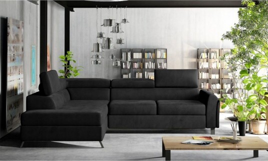 Seksjon Eltap Kairos 265x200x92 cm Mat Velvet 99 Blå Venstre