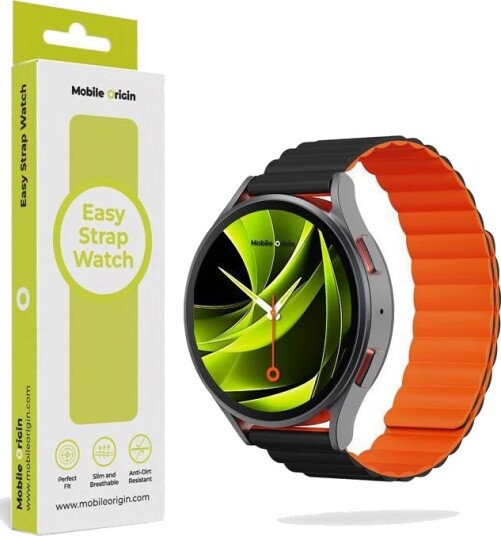 Mobile Origin Easy Strap Magnetisk Klokkereim 22mm Svart/Oransje