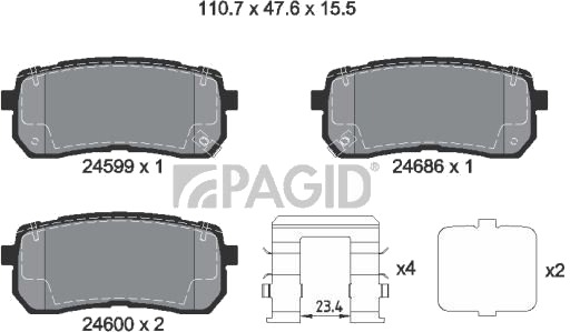 PAGID T2383N Bremseklosser PAGID T2383N Bremseklosser