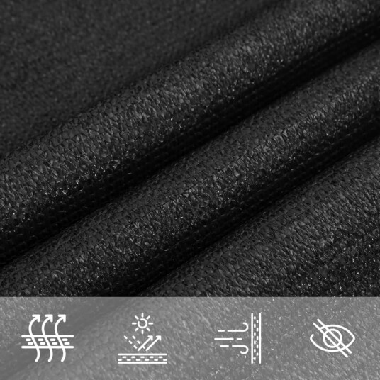 vidaXL Solseil 160 g/m² svart 3x3 m HDPE vidaXL Solseil 160 g/m² svart 3x3 m HDPE