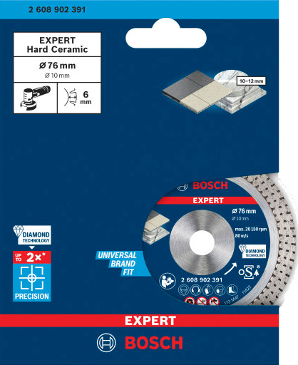 Bosch Diamantskive 76 mm Hard Keramikk - Elektroverktøy Tilbehør