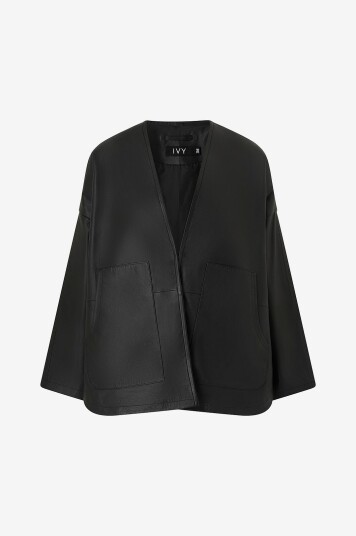 Ivy Copenhagen Jakke Ivy Kylie Leather Cardigan Svart