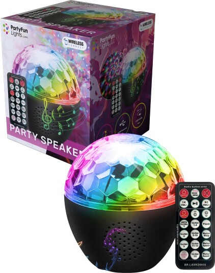 Party Fun Lights Bluetooth Høyttaler med Roterende Lys - Multi/patterned Party Fun Lights Bluetooth Høyttaler med Roterende Lys - Multi/patterned