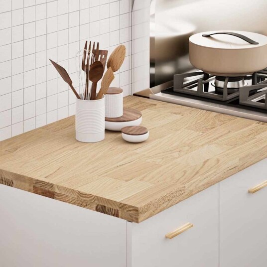 Kjøkken benkeplate rektangulær 80x63,5x4 cm heltre eik