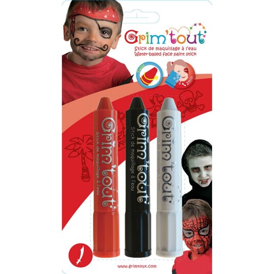 Grim Tout Face Paint Sticks 3packPirate Vampire GT41822