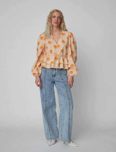 Stella Nova Big Dot Blouse   Cream   36